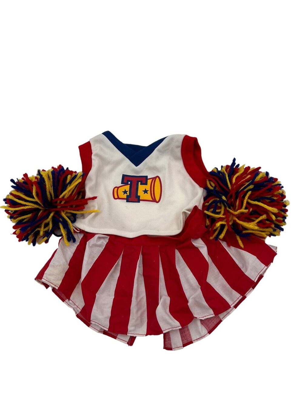 Dan Dee Build A Bear Cheerleading Skirt Top Poms Uniform Outfit School Spirit
